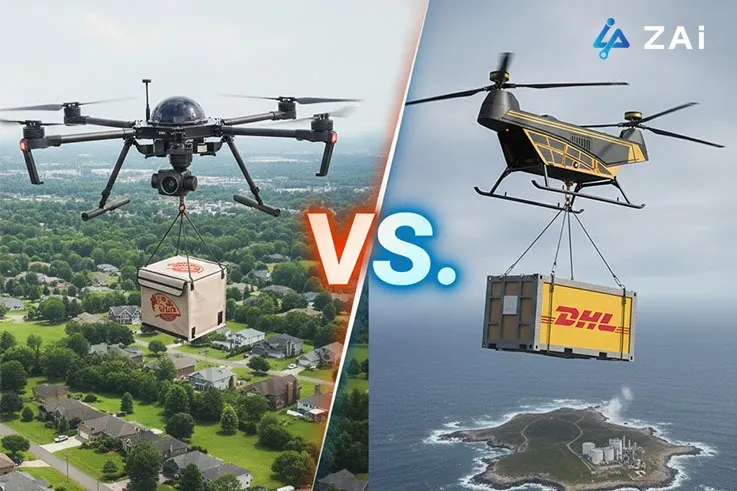 Comparing Delivery Drone Solutions Vs. Industrial Cargo Drone Solutions Comparing Delivery Drone Solutions Vs. Industrial Cargo Drone Solutions